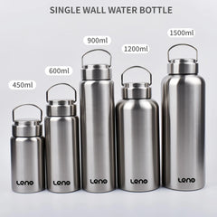 1pc Large Capacity Stainless Steel Sport Water Bottle Single-layer Rugged Water Cup Metal Bottle Drinkware Camping Sports Gym