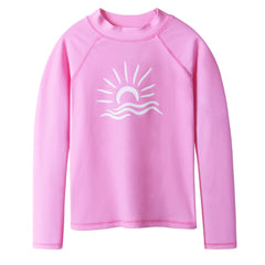BAOHULU Long Sleeve Rashguard Kids Swimwear Girls Surf Suit UPF 50+ Sun Protection Shirts Boys Swim Rash Guard Beach Wear