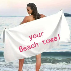 Tropical Hibiscus Dark Style Black Base Large Blue Hibiscus Palm Leaf Exotic Floral Print Quick Dry Beach Towel