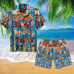 Trendy Cool Fashion Ice Cream Shirts Set Men 3D Print Shirt+Shorts Fashion Two Piece Sets Hawaii Beach Shirt Unisex Clothing