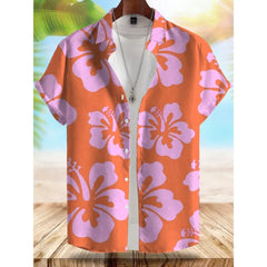 Seaside Hawaiian Style Men's Shirt Summer Vacation Casual Men's Short-sleeved Shirt Outdoor Beach Loose Comfortable Men's Shirt