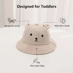 Cute Bear Baby Bucket Hat With Ears Boy Girl Cotton Kids Sun Hat Outdoor Summer Child Panama Cap