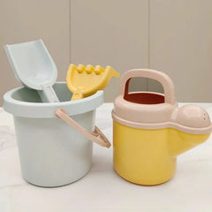 Children's beach toy straw beach bucket set can be loaded with sand digging tools to water flowers outdoor wheat straw toys.