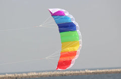 Outdoor Fun High Quality 1.4m Dual Line Parafoil Kite With Handle String Rainbow Sports Beach Good Flying