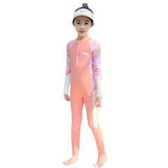 Sun Protection One Piece Girls' Swimsuit Girl Kids Swimming Suits Long Sleeve Childrens Bathing Suit Beachwear Surfing