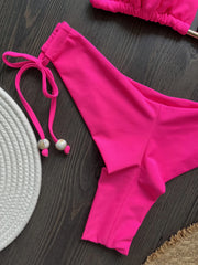 2025 New Sexy Triangle Bathing Suit for Women Brazilian Bikinis Halter Swimwear Push Up Swimsuit Metal Chain Beach Bikini Set