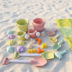 Wheat Straw Kids Beach Toy Set Summer Outdoor Sand Play Kit Eco-Friendly Portable Sand Bucket and Shovel Set Holiday Gifts