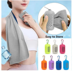 Cooling Towel Circular Silicone Wrapped Cold Towel Quick Drying Microfiber Towels Beach Accessories Towel Sport Fitness 1PC