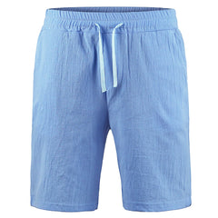 KB New Men's Cotton Linen Shorts Pants Male Summer Breathable Solid Color Linen Trousers Fitness Streetwear S-3XL