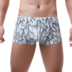 Mens Boxers Swimwear Fashions Printing Style Lace-up Swimming Trunk Summer Beachwear Bathing Shorts