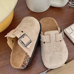 Children's Slippers for Home Simple Solid Color Girls New Flat Mules Fashion Non-slip Versatile Slippers Causal Kids Flip Flops