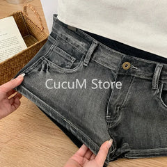 Harajuku Women's jeans Shorts y2k Grunge Vintage streetwear beach jorts clothes 2000s Denim Hot Pants Japanese 2025 summer