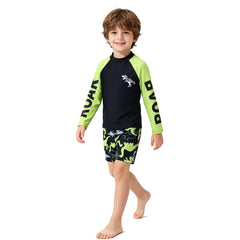Boys Swimsuits Two Pieces Toddler 3 4 5 6 7 8 9 10 11 Years Long Sleeve Kids Swimwear Set Tops+Shorts Swim Outfits Bathing Suit