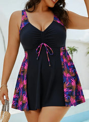 2026 Swimsuit Women Leopard Large Plus Size Tankini 2 Pieces Swimwear Female Bathers Bathing Swimming Swim Suit Beach Dress 5XL