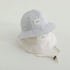 Panama Autumn Baby Boys And Girls Sun Hat Striped Baby Bucket Hat Toddler Sun Cap Children Beach Sun Hat