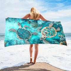 1pc Extra Large Quick Dry Sand Free Lightweight Microfiber Beach Towel , Ideal for Travel, Outdoor, Swim, Pool, Yoga, Surf