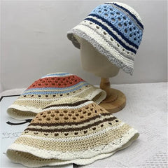 Popular Mix Coor Summer Bucket Hat For Women Tropical Beach Panama Bob Caps Outdoor Best Matched Sunshade Fisherman Hat Gift