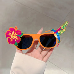 KAMMPT Novelty Party Shades Fun Hawaiian Tropical Fancy Photo Props Eyewear Summer Beach Party Decor Crazy Glasses for Adults