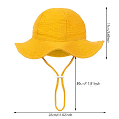 Floral Print Baby Bucket Hats Adjustable Solid Caps for Infant Boys Girls Sunscreen Outdoor Beanies Beach Fishing Headwraps