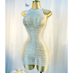 Sexy Cover Up Hollow Out Fishnet Dress without Bikini Summer Holiday DSH698