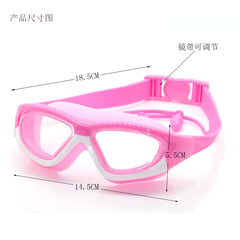 High-Definition Children's Swimming Goggles for Boys and Girls, Anti-Fog Swimming Goggles, Large-Frame Goggles, Comfortable Silicone Goggles