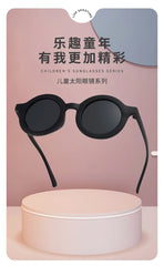 Children's sunglasses, inset style round frame, 1-7 year old baby sunglasses, sun shading, sun protection