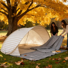2-Person Beach Tent 2-Second Quick Setup Pop-Up Sun Shelter No-Assembly Portable Outdoor Canopy for Beach Picnic Park Camping