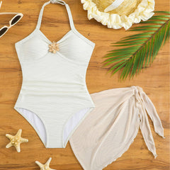 Girls Swimsuits with Shorts Girl's Boho Metal Textured Swimsuit With Beach Cover Up Skirts 2 Piece Two Piece Toddler Swimsuit