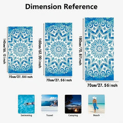 Cute Cartoon Shark Surfing Beach Towel Polyester Quick Dry Sand Free Swimming Bath Towel for Kid Boys Girls Summer Pool Vacation