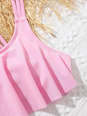Ruffle Bikini 2026 Girls Swimsuit Kids Swimwear Female Children's Bathers Bathing Swimming Swim Suit Beachwear