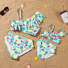 2023 Leaf Swimsuits Family Matching Outfits Look One-Piece Mother Daughter Swimwear Mommy and Me Clothes Father Son Swim Shorts