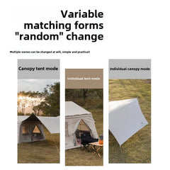MOUNTAINHIKER 3-5 Person Portable Camping Tent Waterproof Family Beach Tent Quick Opening, Anti-UV Hand Air Pump Inflatable Tent