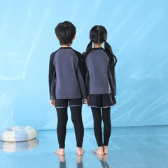 Boys and Girls Children's Long Sleeved Sunscreen Swimsuit Quick Drying Diving Suit Surfing Suit Outdoor Swimsuit 3-piece Set New