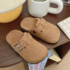 Children's Slippers for Home Simple Solid Color Girls New Flat Mules Fashion Non-slip Versatile Slippers Causal Kids Flip Flops