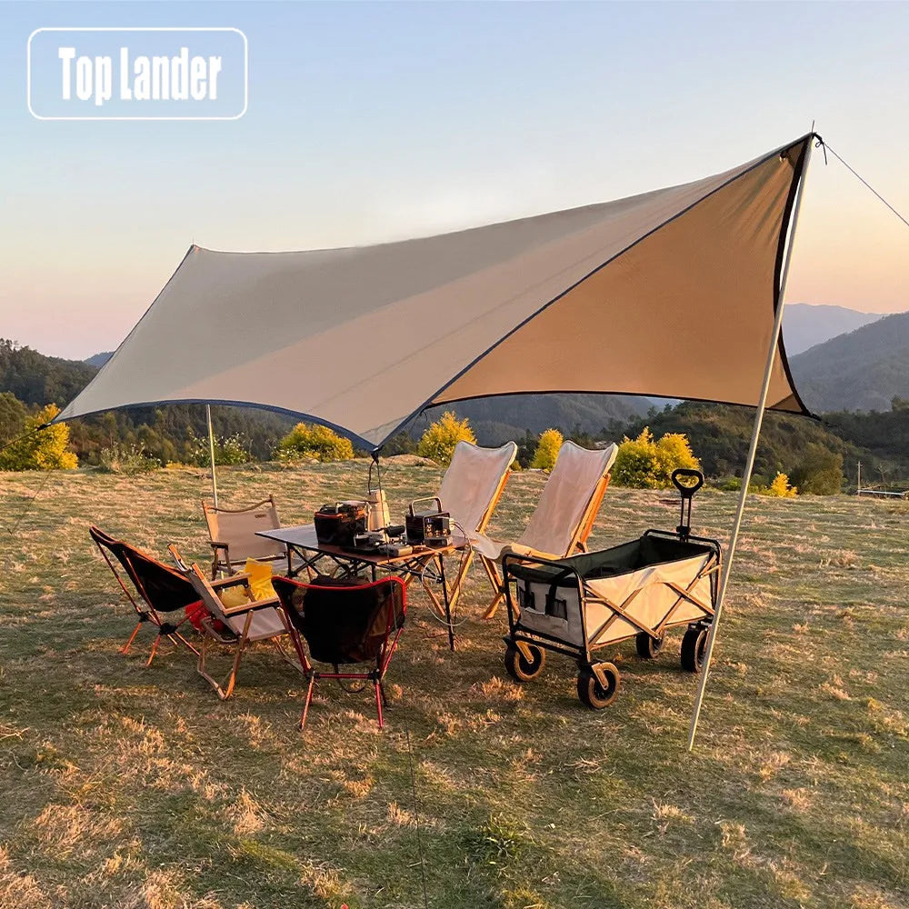 Lightweight 3x4M Hexagonal Camping Tarp Waterproof Awning Sun Shelter – Ann's Store