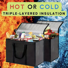 XL/Large Insulated Bag: Keep Food Hot & Cold For Hours - Grocery Tote, Soft Cooler Bag, Pizza Warmer Lightweight & Sturdy Zipper