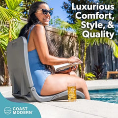 Coast Modern Portable Poolside Chair Adult Foldable Flip Chair for Pool Beach Tailgating and Stadium Durable Plastic with Back