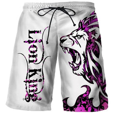 New Lion Graphic 3d Print Shorts Men Breathable Quick-drying Gym Fitness Shorts Plus Size Loose Fashion Drawstring Unisex Shorts
