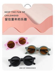 Children's sunglasses, inset style round frame, 1-7 year old baby sunglasses, sun shading, sun protection