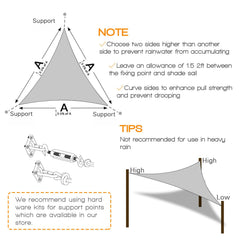 5x5x5/3x3x3M/2x2x2M Waterproof Triangle Sun Shade Sail Canopy For Outdoor Garden Patio Backyard Camping Tents Pool Shade Cloth