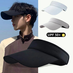 Man Summer UV Protection Hat Adjustable Soild Beach Sunshade Casual Hat for Camping Fishing Traveling