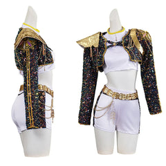 Kid Girls Cosplay Kids Black Gloden Costume Chid Disguise Performance Roleplay Uniform Halloween