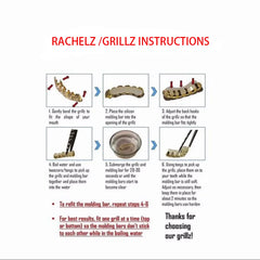 RACHELZ Hip Hop Single Teeth Grillz Fangs Top Bottom Punk Glossy Tooth Caps For Women Men Halloween Vampire Cosplay Gift