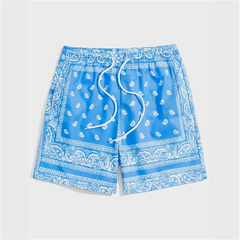 Trend Bandana Graphic Beach Short for Men Summer Fashion 3D Printed Swim Trunks Loose Casual Streetwear Hawaiian Short Pants
