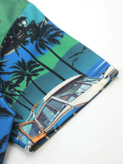 Summer Kids Hawaiian Shirt with Car Element Print Fashion Short Sleeve Casual Shirt Suitable for Leisure Activities And Vacation