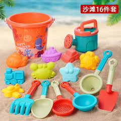 14/16 PCS Beach Toys for Kids Sand Toys Set for Toddlers Sandbox Toys with Bucket Shovel Rake Set Summer Outdoor Children Gifts