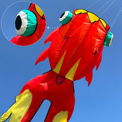 10M 3D Goldfish Soft Kite 3 Air Inlet Inflatable Nylon Large Beach Professional Kites Easy To Fly and Tear Proof Cometa Gigante