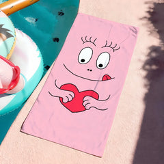 Cute B-Barbapapa Cartoon Towel Soft Pool Gift For Travel Gym Shower Camping Quick Dry Sports Large Beach Towel