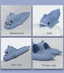 Men Shark Slippers Summer Women Slides Home Bathroom Flip Flops Couples Soft Anti-Skid Shoes Adults Outdoor Cute Beach Sandals