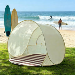 Beach Tent 3/4 Person Easy Pop Camping Canopy Beach Shelter with Ventilating Mesh Window for Outdoor Camping Picnic Garden